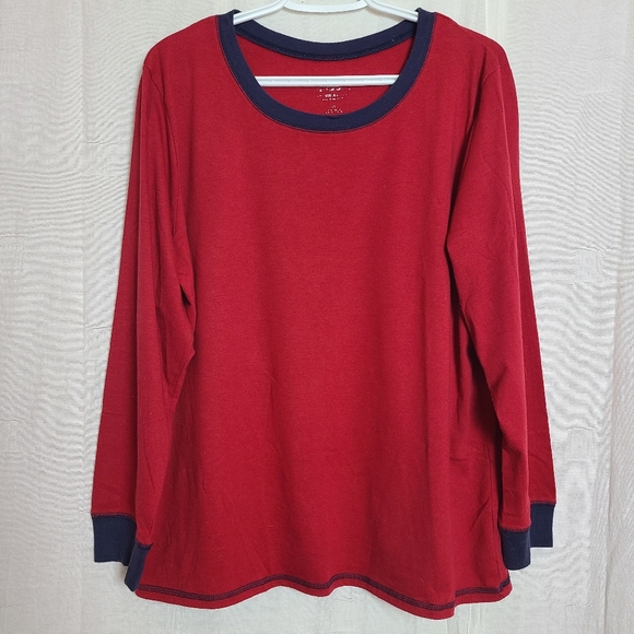 Weatherproof Other - Original Weatherproof Vintage Men's XL Pajama Top Red Navy Cotton Long Sleeves